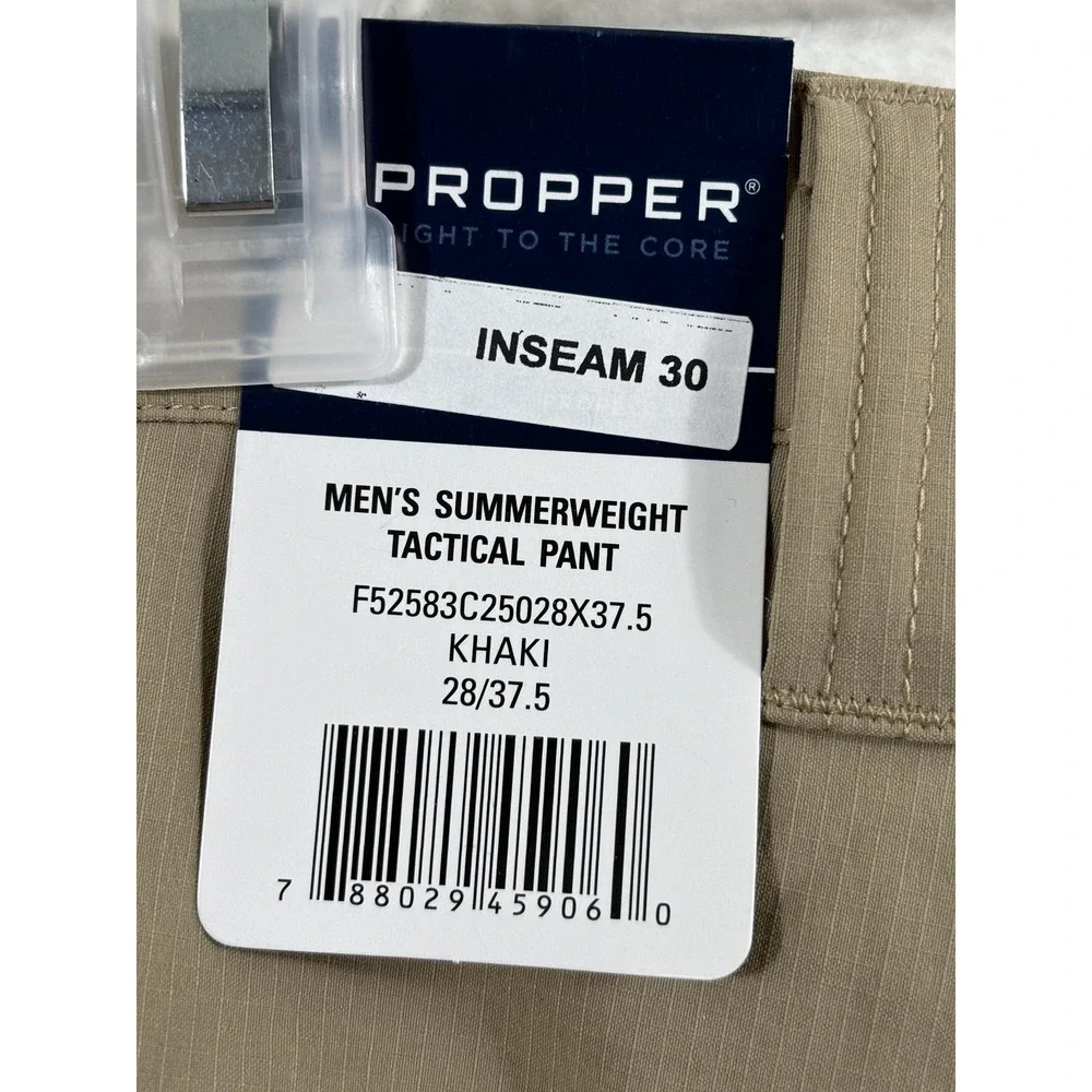 Propper Pants Mens 28x30 Khaki Summerweight Tactical Ripstop Quick Dry UPF 50‎